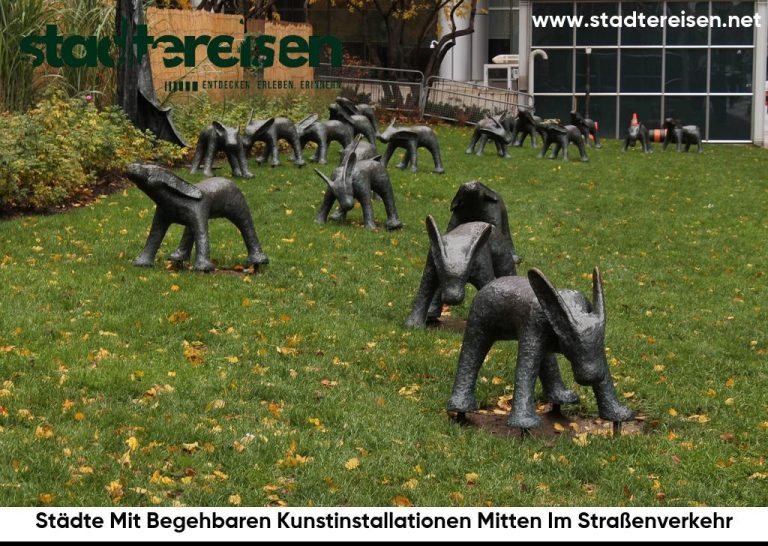 Städte Mit Begehbaren Kunstinstallationen Mitten Im Straßenverkehr