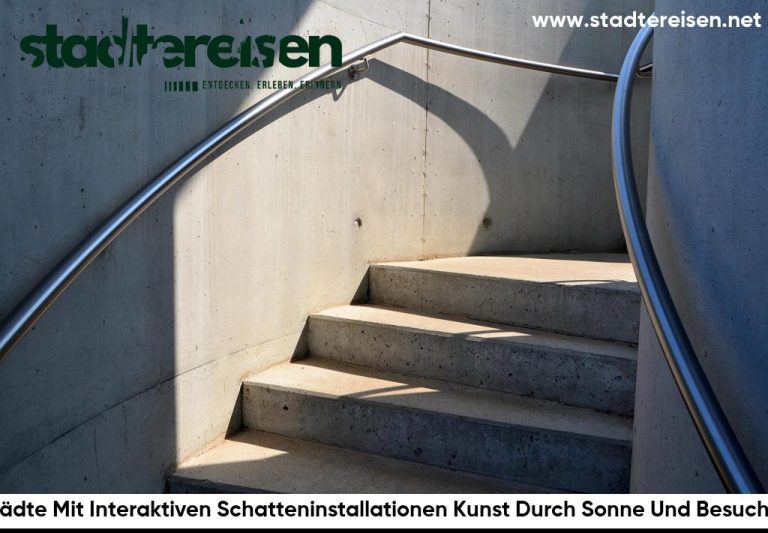 Städte Mit Interaktiven Schatteninstallationen Kunst Durch Sonne Und Besucher