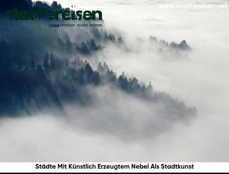 Städte Mit Künstlich Erzeugtem Nebel Als Stadtkunst