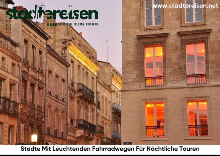 Städte Mit Leuchtenden Fahrradwegen Für Nächtliche Touren