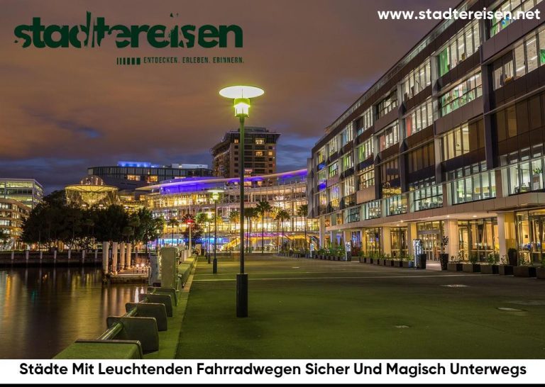 Städte Mit Leuchtenden Fahrradwegen Sicher Und Magisch Unterwegs
