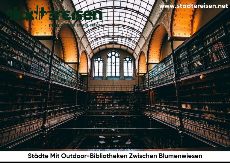 Städte Mit Outdoor-Bibliotheken Zwischen Blumenwiesen