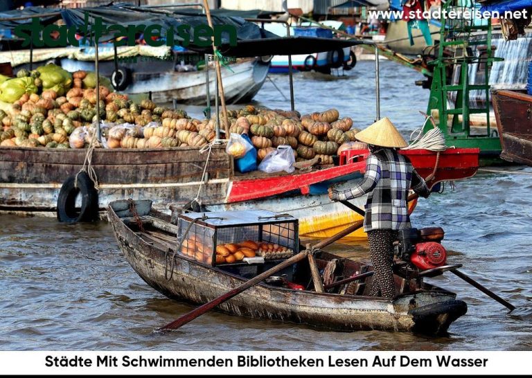 Städte Mit Schwimmenden Bibliotheken Lesen Auf Dem Wasser