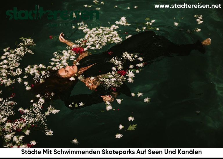 Städte Mit Schwimmenden Skateparks Auf Seen Und Kanälen