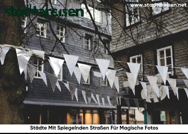 Städte Mit Spiegelnden Straßen Für Magische Fotos