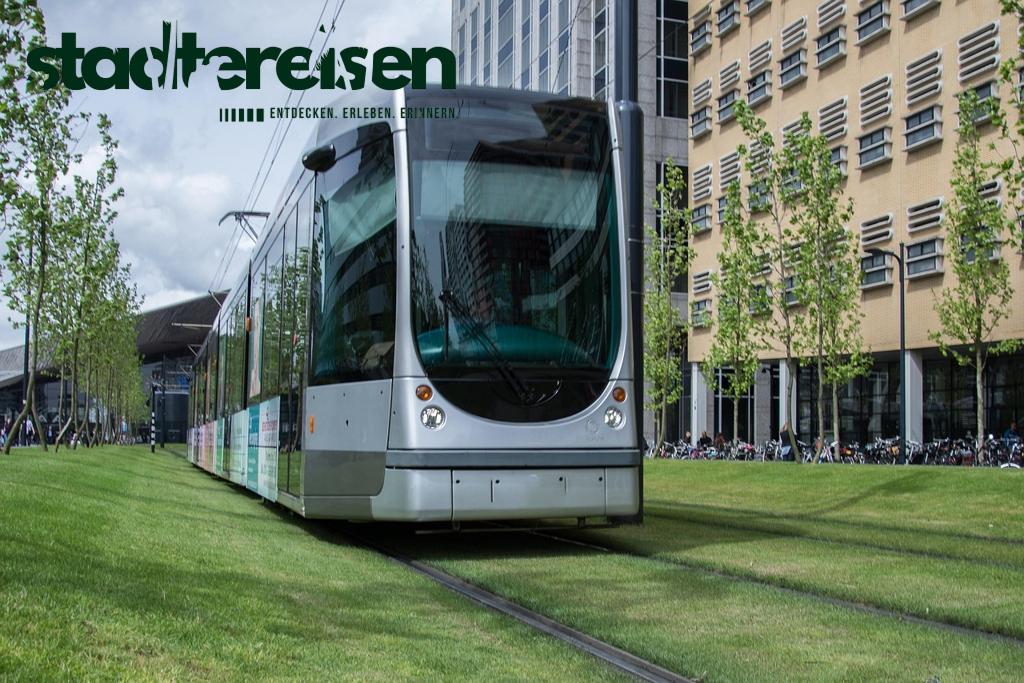 Städte Mit Straßenbahnen Als Fahrende Kunstgalerien