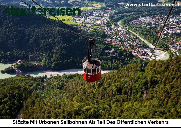 Städte Mit Urbanen Seilbahnen Als Teil Des Öffentlichen Verkehrs