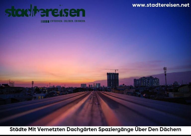 Städte Mit Vernetzten Dachgärten Spaziergänge Über Den Dächern