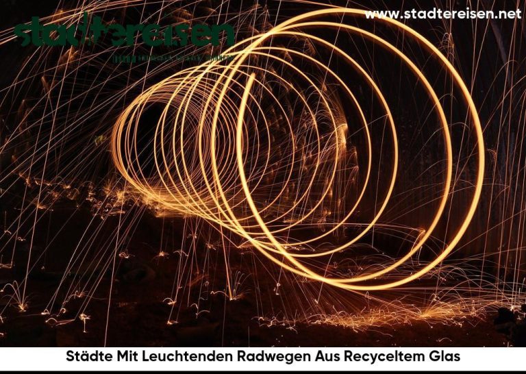 Städte Mit Leuchtenden Radwegen Aus Recyceltem Glas